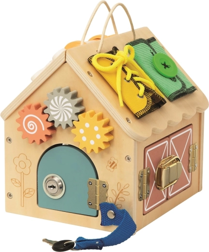 2Kids Toys Holz-Aktivitäts-Häuschen natur klein