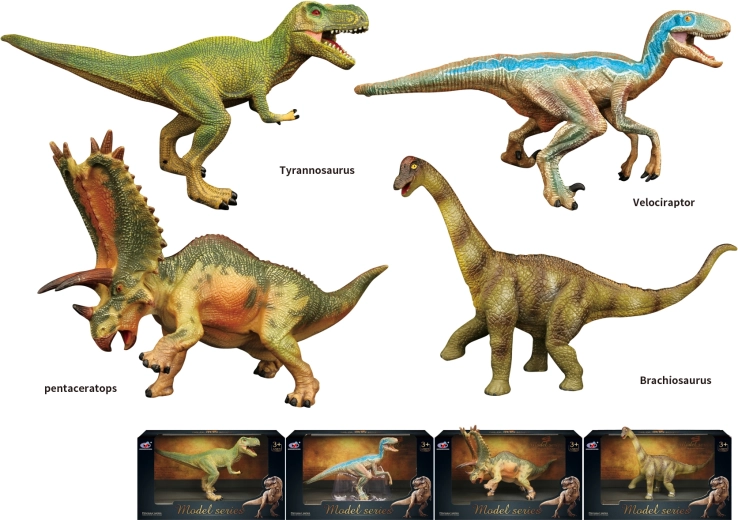 Dinosaurierwelt – Dinosaurierfiguren, 4 Arten