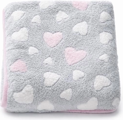 Babydecke New Baby Herzchen, rosa 80×90 cm