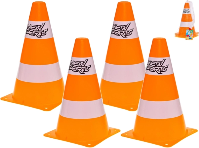 Set aus Kunststoff-Verkehrskegeln 24 cm (4 Stk.)