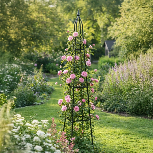 Elegante Vertikale für Rosen und Kletterpflanzen