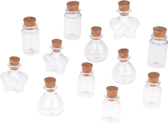 12 geformte Mini-Fläschchen mit Korken