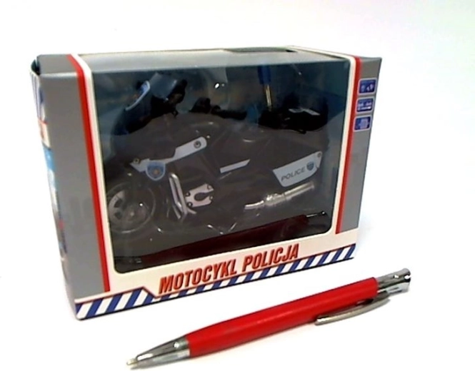 Polizeimotorrad mit Licht und Sound 13 cm