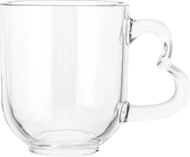 Altom Design Glasbecher mit herzförmigem Henkel, 310 ml