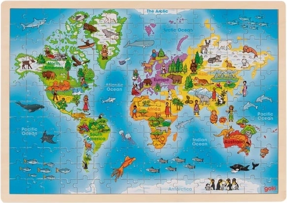 Goki Holzpuzzle Unsere Welt, 192 Teile