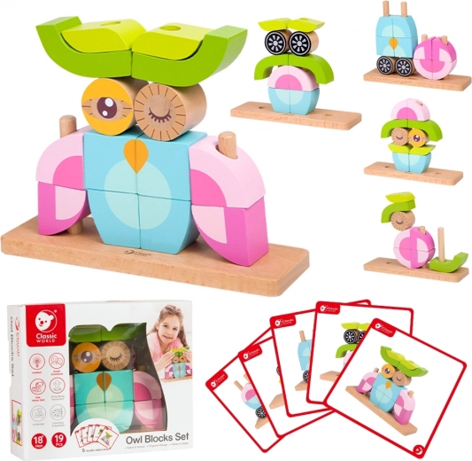 Kreative 3D‑Holzbausteine Eule CLASSIC WORLD