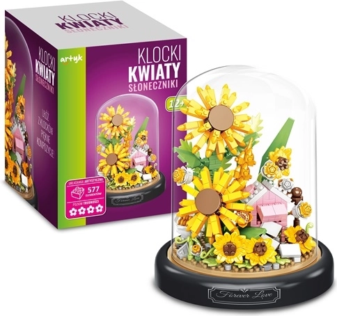 Bausatz Sonnenblumen unter einer Glaskuppel