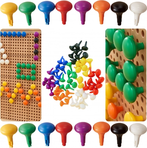 Masterkidz Jumbo-Steckstifte für die STEM-Tafel, 64 Stk. – 8 Farben