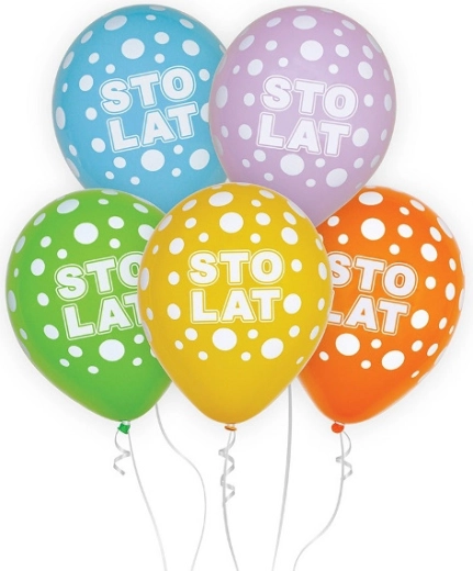 Luftballons Sto lat 30 cm, Set 5 Stk.