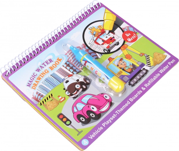 Wasser-Malbuch Autos mit Stift 19 × 16 cm
