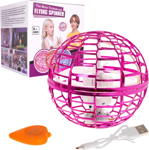 Fliegende Kugel mit Gestensteuerung und LED-Lichtern – Rosa