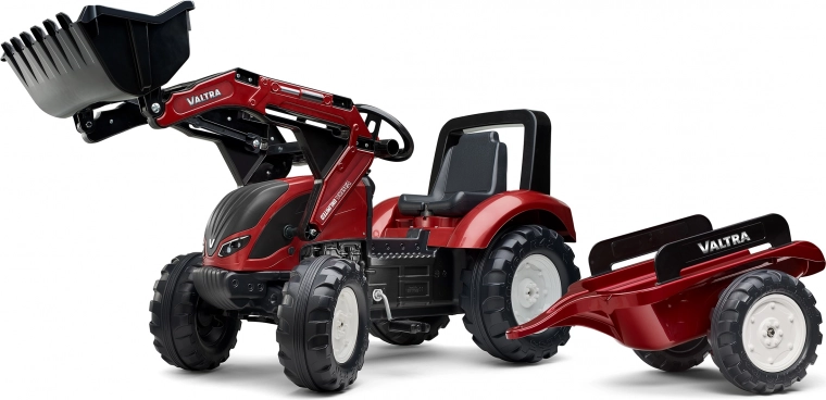 Kinder-Trettraktor VALTRA mit Frontschaufel und abnehmbarem Anhänger ab 3 Jahren