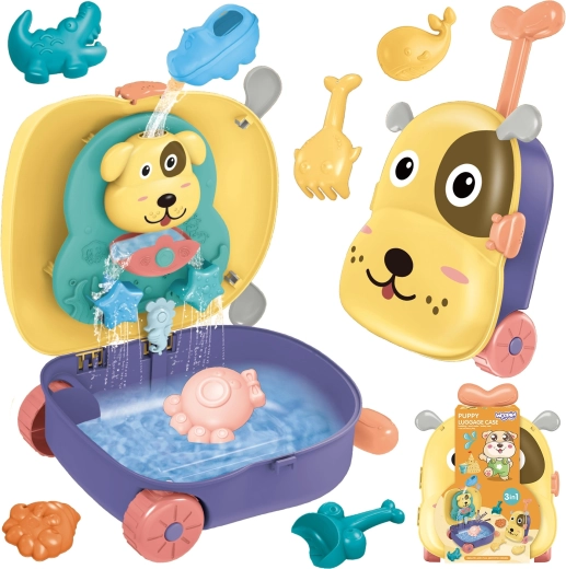 Woopie 3-in-1 Reiseset für Sand und Wasser – Koffer Hund