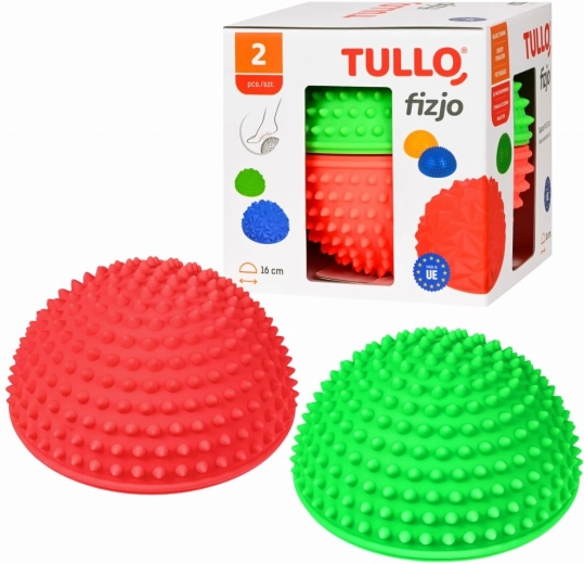 Tullo Set aus zwei sensorischen Balance-Halbkugeln mit Noppen