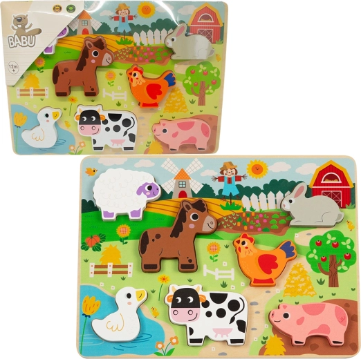 Babu Holz-Einlegepuzzle Kleine Farm