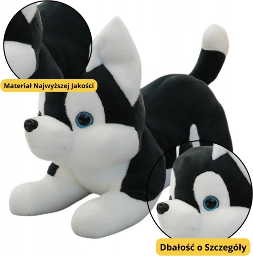 Plüschspielzeug Hund Husky schwarz-weiß 30cm