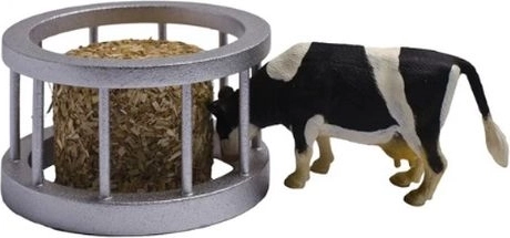 Heuraufe für Kühe 1:32 mit Heu und Kuhfigur