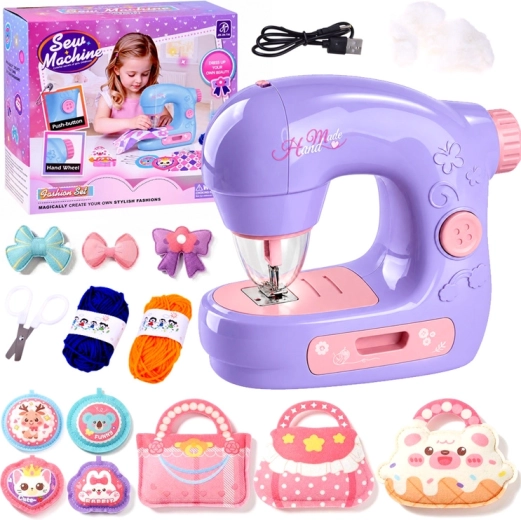 Kinder-Nähmaschine mit Filzzubehör für Handtaschen und Dekorationen