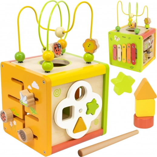 Holz-Aktivitätswürfel 5-in-1 Viga