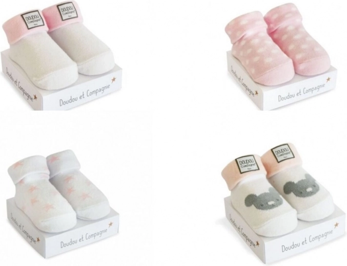 Doudou Geschenkset – Socken für Mädchen 0–6 Monate