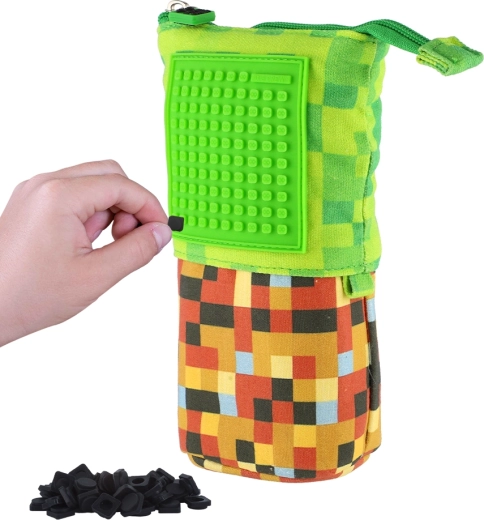 Pixie Crew Pop-up-Federmäppchen grün-braun mit kleinem Panel