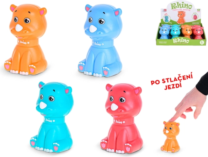 Fahrender Nashorn 10 cm für Kinder ab 3 Jahren