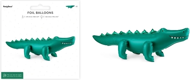 Stehender Folienballon Krokodil 126 × 36 cm