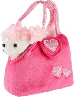 Plüschhündchen in rosa Handtasche
