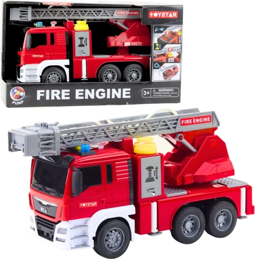 Feuerwehrauto mit ausziehbarer Leiter und Wasserpumpe mit Licht und Sound