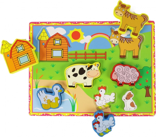 Holz 3D Einlegepuzzle Bauernhof