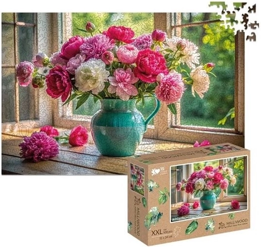 Milliwood Holzpuzzle XXL „Blühendes Fenster“ – 500 Teile