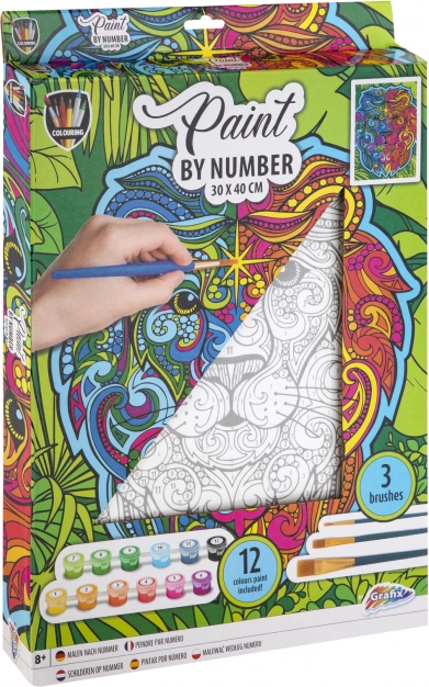 Grafix Malen nach Zahlen: Löwe, Leinwand auf Rahmen 30x40cm