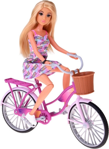 Stylisches Fahrrad mit Korb und Gepäckträger