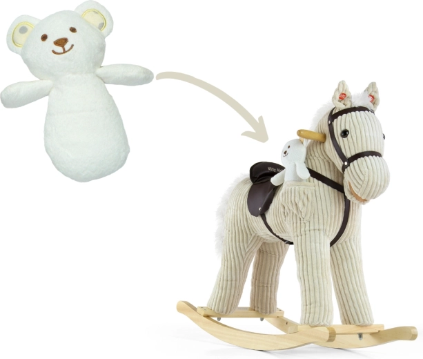 Das Pferd reist mit einem Teddybären – Freund