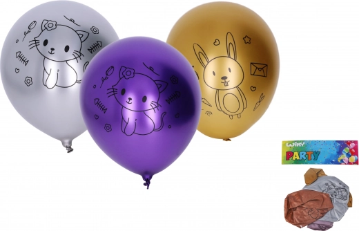 Aufblasbare Ballons - Chrome Tiere, Set von 5 Stück