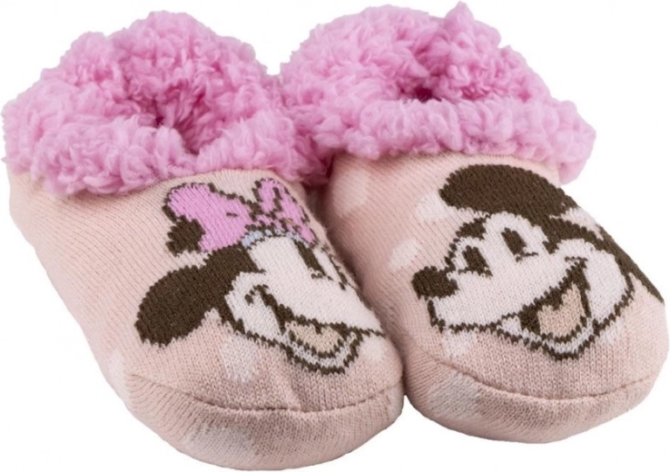 Hausstrick-Pantoffeln mit Fell DISNEY MINNIE