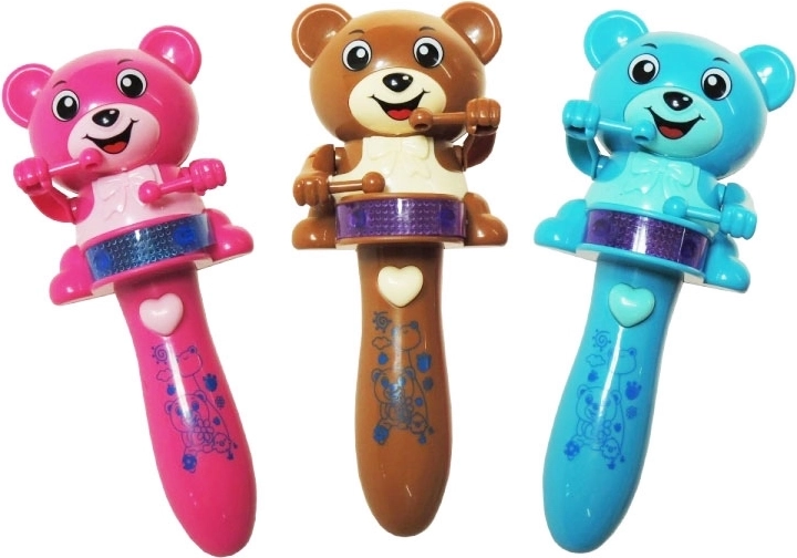 Plüschbär mit Trommel mit Licht und Melodie