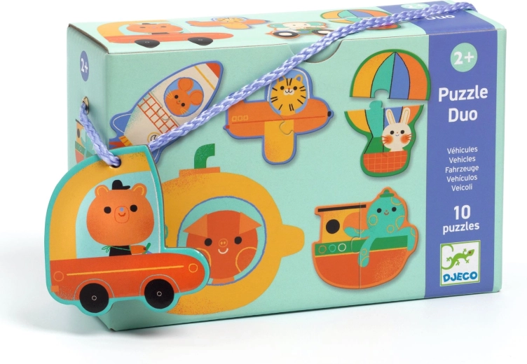 Djeco Eduludo Puzzle Duo – Fahrzeuge