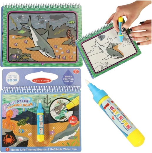 Wassermalbuch mit Stift – Unterwasserwelt