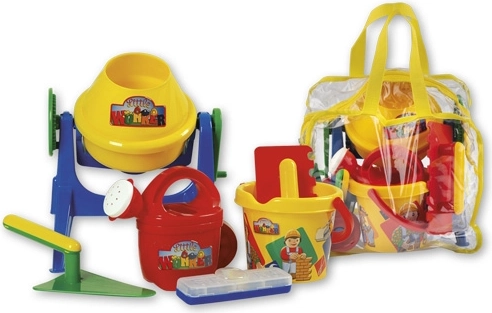Androni Sandspielzeug-Mischer mit Zubehör in einer Reisetasche