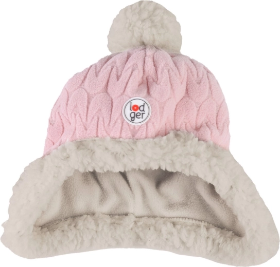 Lodger Fleece-Mütze Hatter Empire Fleece Sensitive mit Bommel rosa (3–6 Monate)