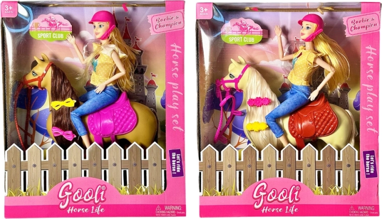 Puppen-Set mit Pferd und Zubehör – 1 Stück
