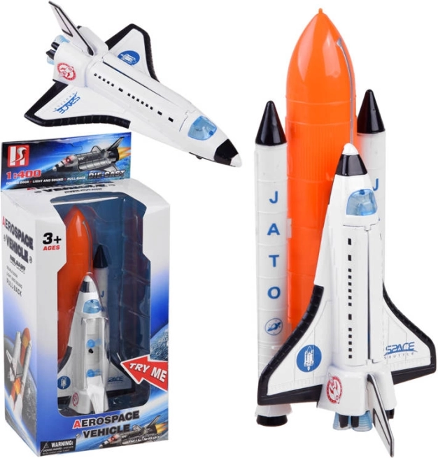 Weltraumschiff mit Rakete, Licht- und Soundeffekte