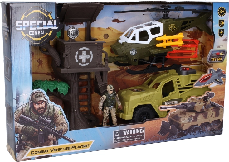 Militär-Spielset mit Hubschrauber und Effekten