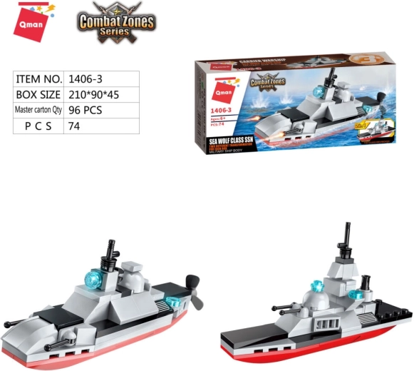 Qman Flugzeugträger Schiff Sea Wolf-Klasse SSN 2v1