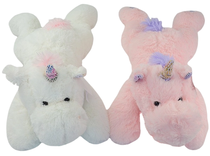 Plüsch-Einhorn liegend 62 cm – rosa oder weiß