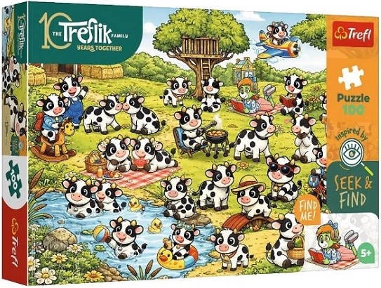 Trefl Puzzle Seek and Find – Welt der Kälbchen, 100 Teile