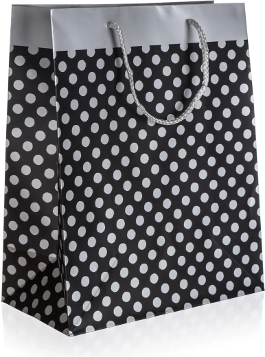 Geschenktasche XXL mit silbernen Punkten 33 × 45 × 10 cm