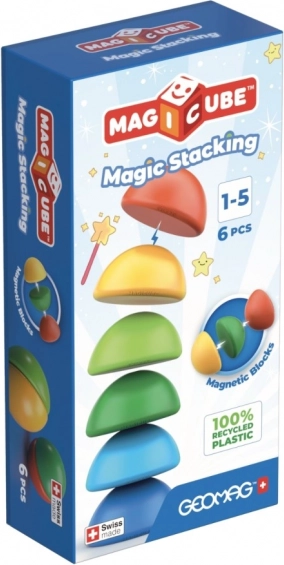 Geomag Magicube Stacking – magnetische Halbkugeln, 6 Teile