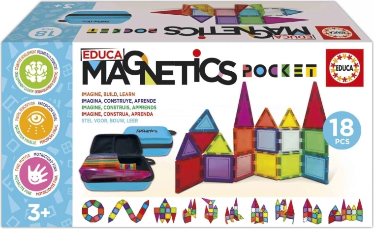 Educa magnetisches Konstruktionsset Magnetics im Etui, 18 Teile